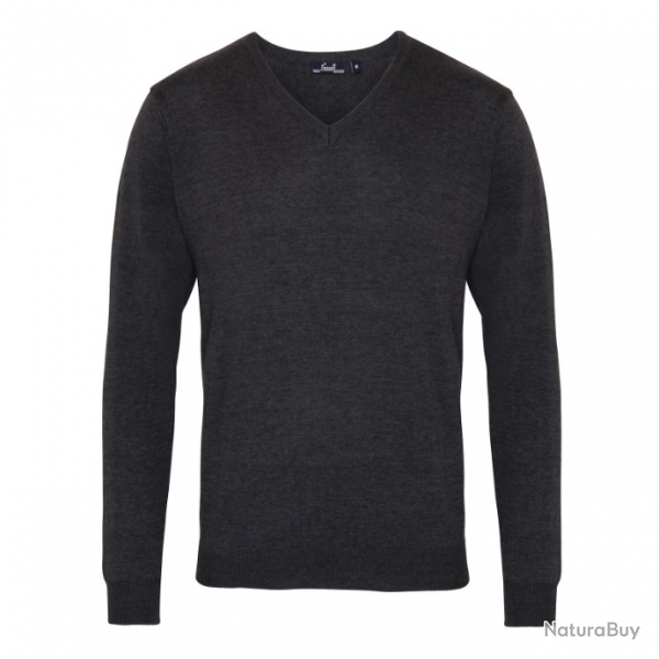 Pull col V Homme PREMIER Gris PR69407