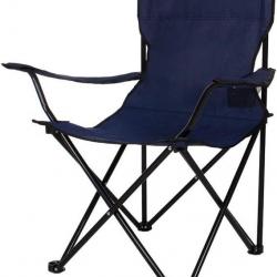 Chaise pliante bleue avec porte gobelet - Camping, pêche, etc. LIVRAISON GRATUITE ET RAPIDE