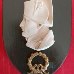 Blason avec profil Napoléon et couronne