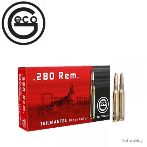 20 Munitions GECO Demi Blinde cal 280 Rem 165gr TM