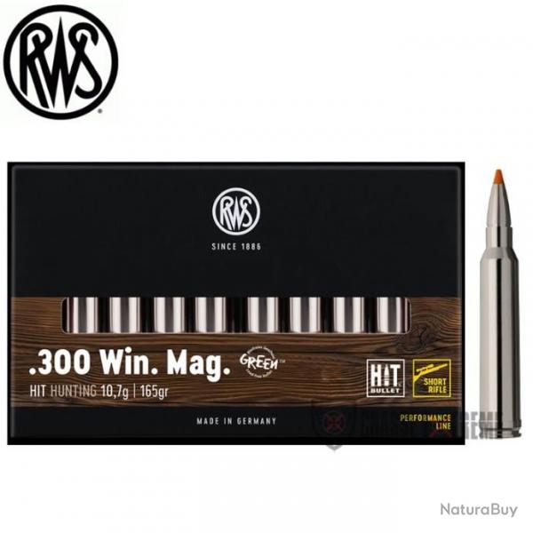 20 Munitions RWS cal 300 Win Mag 165gr Hit Short Rifle