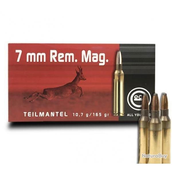20 Munitions GECO Demi-Blinde cal 7mm REM 165gr TM