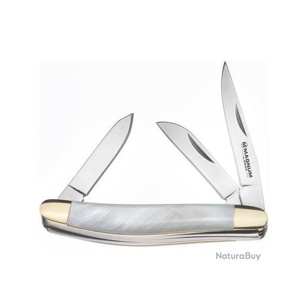 Mini-couteau multi-lames BOKER MAGNUM Micro Pearl Stockman - 3 lames - Manche nacre