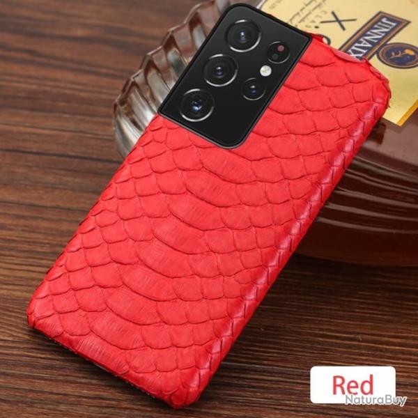 Coque Serpent Python Veritable pour iPhone, Couleur: Rouge, Smartphone: iPhone X