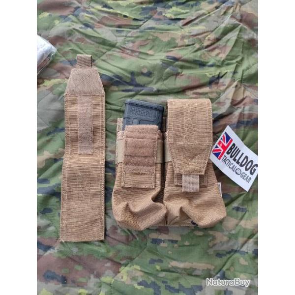 1 Porte-Chargeurs volutif bulldog cordura HK/ FAMAS / M4 2x2 COYOTE NEUF