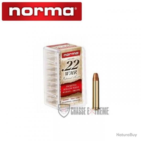 50 Munitions NORMA Cal 22 Magnum 40gr Jhp
