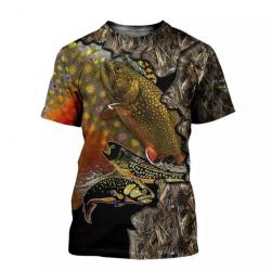 SUPERBE : T - Shirts  Impression 3 D PÈCHE REF 1221