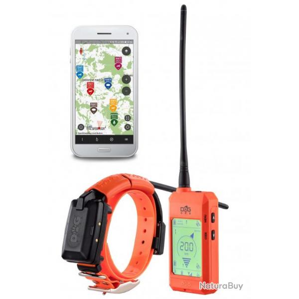 Collier supplmentaire GPS et de dressage pour chiens DogTrace X30T orange fluo