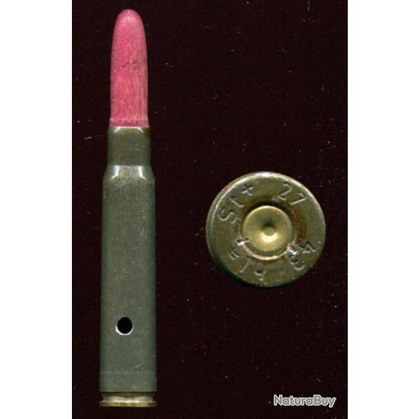 7.92 x 57 Mauser - à blanc PP33 - balle bois violet - étui acier laqué vert