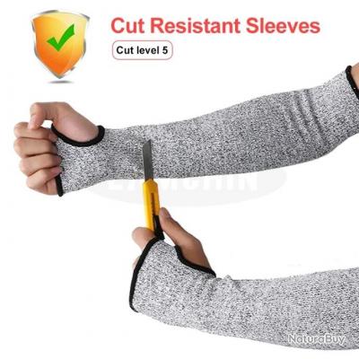 Manchons de sécurité résistant aux coupures de niveau 5 manchon de protection de bras Protection de bras anti-abrasion protectrice 