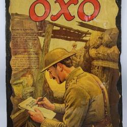 Publicité "OXO" sur fond de tranchée Anglaise (première guerre).