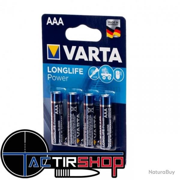 Piles Varta longlife lot de 4 LR03 AAA 1.5 Volt