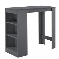 Table de bar avec rangement bistro haut avec 3 étagères 110 cm gris foncé 03_0006190