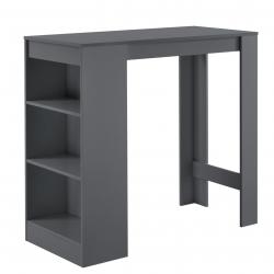 Table de bar avec rangement bistro haut avec 3 étagères 110 cm gris foncé 03_0006190