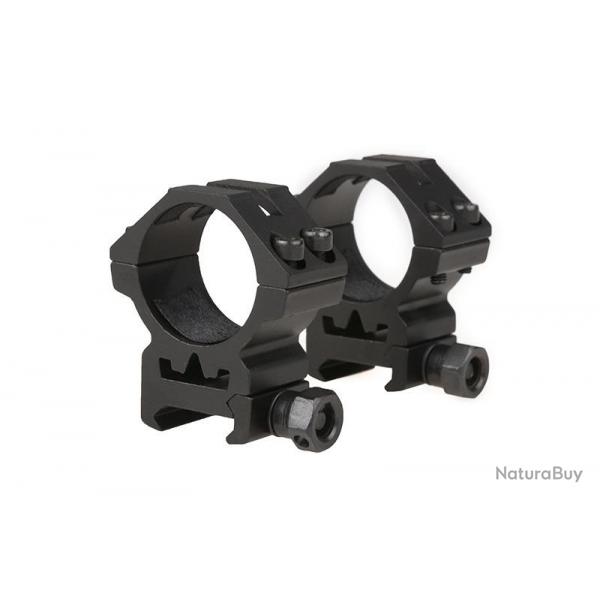 Anneau Bas 30mm (Set 2pcs) Noir (Theta Optics)