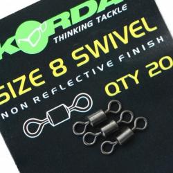 KORDA SIZE 8 SWIVELS 20 PIECES