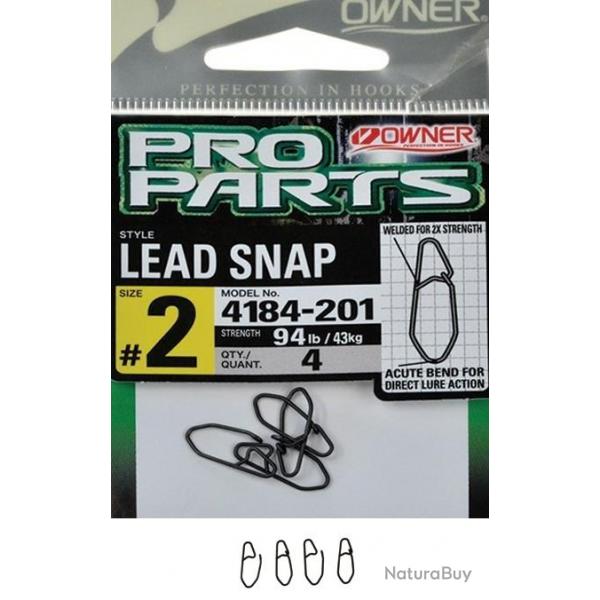 AGRAFE LEAD SNAP PAR 4 Taille 0 / 22kg