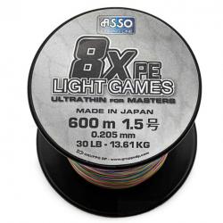 Asso Tresse Light Games 8x Multicolore 30lb 600m