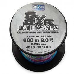 Asso Tresse Light Games 8x Multicolore 40lb 600m