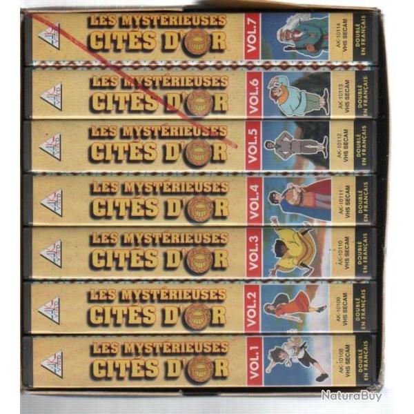 Les mystrieuses cits d'or , intgrale  coffret 7 cassettes VHS  + livre