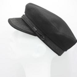 Casquette plate de marin vintage toutes saisons (Noir)