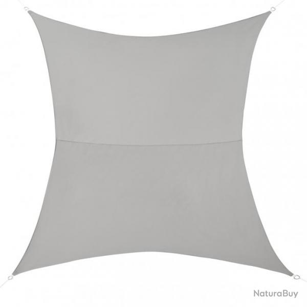 Voile d'ombrage toile de protection polyester polyurthane quadrilatral 2x4 m gris clair 03_0004598