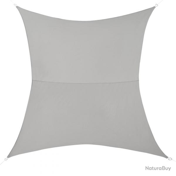 Voile d'ombrage toile de protection polyester polyurthane quadrilatral 2x4 m gris clair 03_0004598