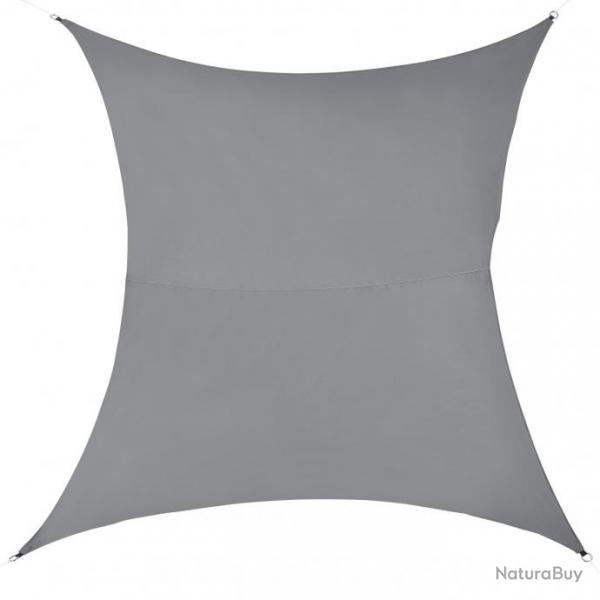 Voile d'ombrage toile de protection polyester polyurthane quadrilatral 3x5 m gris fonc 03_0004605