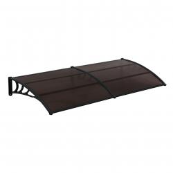 Auvent de porte marquise résistante aux intempéries ABS polycarbonate aluminium 300 x 100 cm noir m
