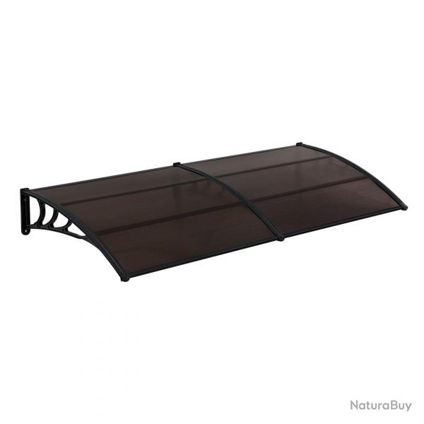 Auvent de porte marquise rsistante aux intempries ABS polycarbonate aluminium 300 x 100 cm noir m