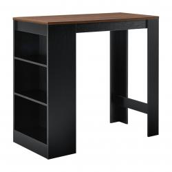 Table de bar avec rangement bistro haut 110 cm noir et effet noyer 03_0006192