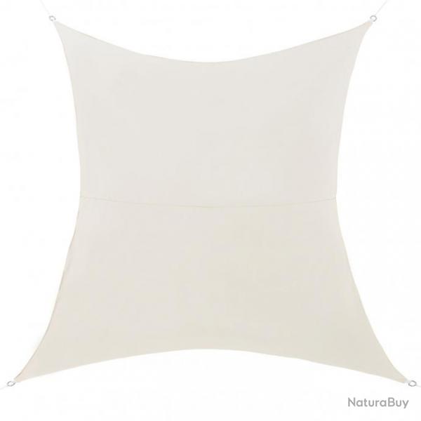 Voile d'ombrage toile de protection polyester polyurthane quadrilatral 2x4 m beige 03_0004593