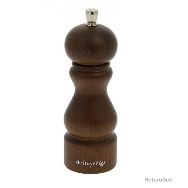 Moulin "Rumba", Couleur htre fonc, Hauteur 14 cm, Type moulin sel [De Buyer]
