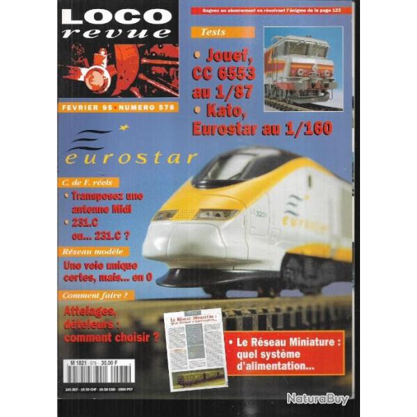 loco revue 578 , 1995, jouefs , eurostar, rseaux