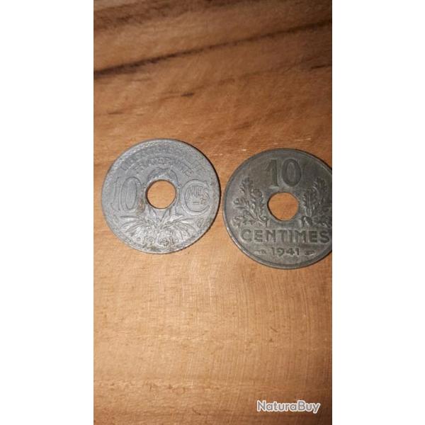 Pice 10 centimes  rpublique franaise 1941