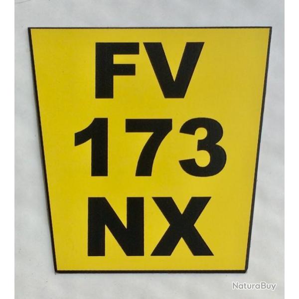 plaque grave style immatriculation jaune ft 8,5x9 cm Trapzoidale moto tout terrain KTM
