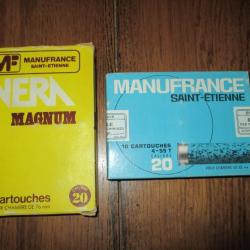 LOT DE 2 BOITES DE CARTOUCHES MANUFRANCE CAL 20
