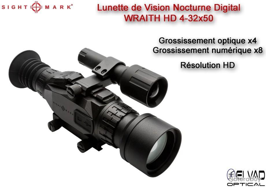 Lunette Sightmark de Vision Nocturne Digital WRAITH HD 4-32x50 - Lunettes  et modules de tir infrarouge (7869580)