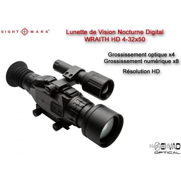 Lunette Sightmark de Vision Nocturne Digital WRAITH HD 4-32x50