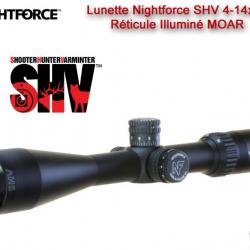 Lunette Nightforce SHV 4-14X50 F1 - Réticule  lumineux MOAR