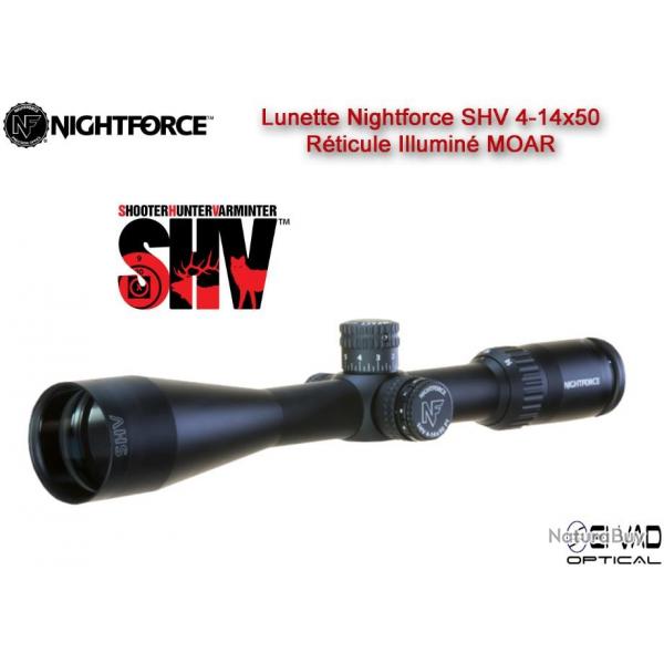 Lunette Nightforce SHV 4-14X50 F1 - Rticule  lumineux MOAR