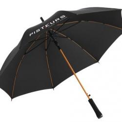PARAPLUIE PISTEURS NOIR/ORANGE DIAM. 105