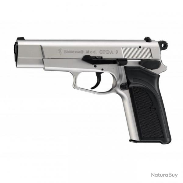 Pistolet  blanc Browning GPDA 9 Cal.9mm PAK nickel
