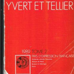 catalogue de timbres postes yvert et tellier 1989 tome 2 pays d'expression française