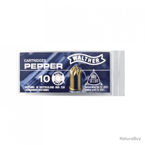 Cartouches 9mm R gaz poivre WALTHER X10