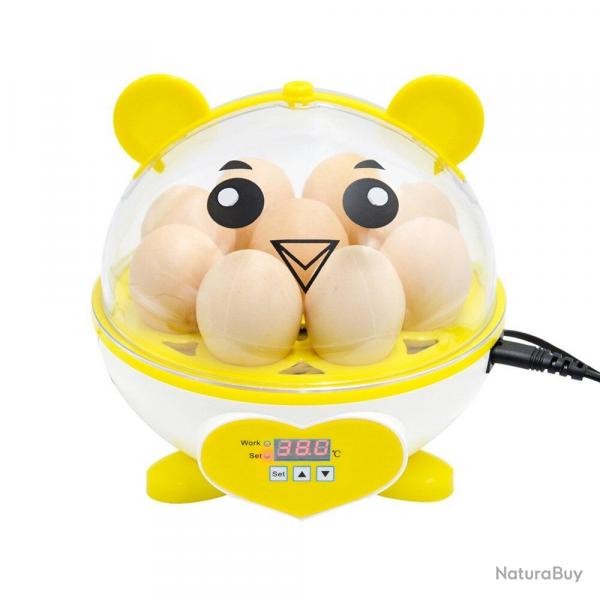 Incubateur Couveuse Semi Automatique 9 oeufs, Couleur: Jaune