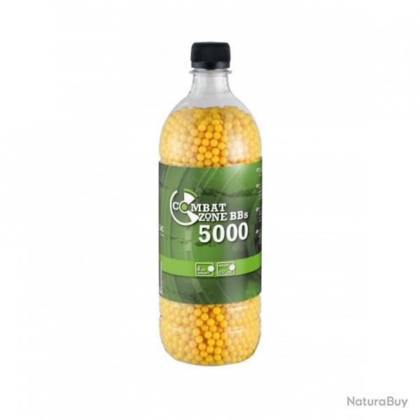 Billes bbs 6mm combat zone jaune 0.12g bouteille x5000