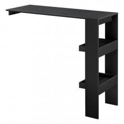 Table de bar stylée meuble de rangement table bistrot murale 120 cm noir 03_0006220