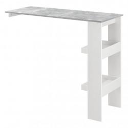 Table de bar stylée avec compartiments de rangement table bistrot 120 cm blanc et gris 03_0006218