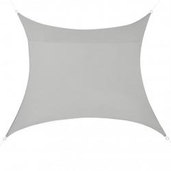 Voile toile d'ombrage de protection polyester polyuréthane 3 x 3 m gris clair 03_0004584
